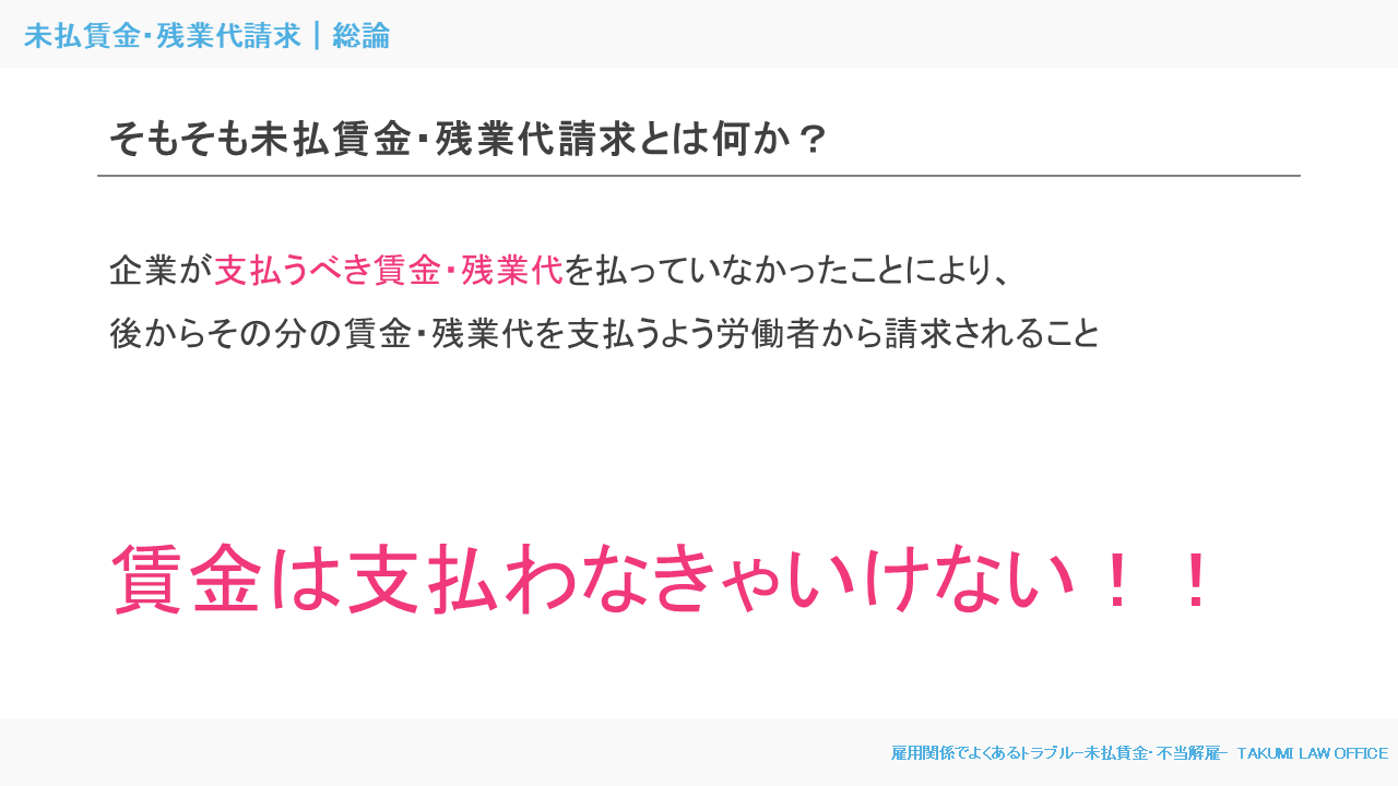 未払賃金・残業代請求用研修資料6ページ